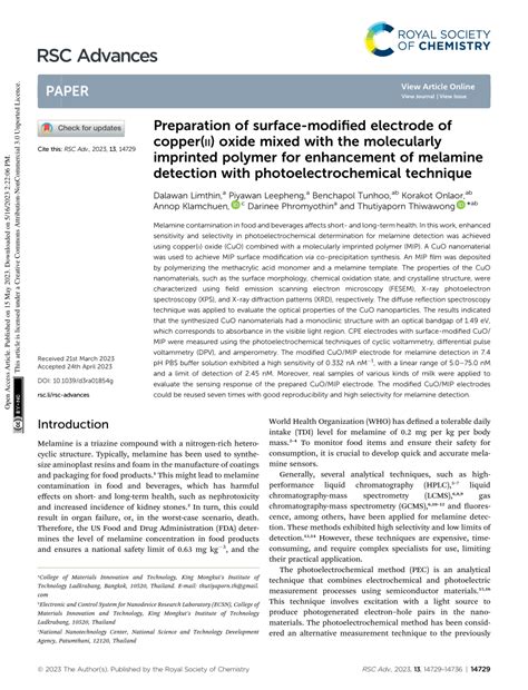 Pdf Preparation Of Surface Modified Electrode Of Copper Ii Oxide