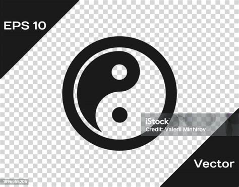 Black Yin Yang Symbol Of Harmony And Balance Icon Isolated On