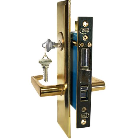 Premier Lock Brass Entry Mortise Right Hand Lock Set With 2 1 2 In Backset And 2 Sc1 Keys Mr03