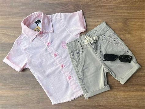 Bermuda Nude Cordão e Camisa Curta Rosa Infantil