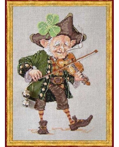 A Cross Stitch Picture Of A Man With A Violin In His Hand And Wearing A