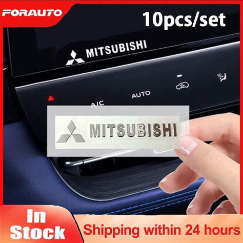 Ready Stock 10pcs Set Mitsubishi Car Creative Logo Decoration Metal