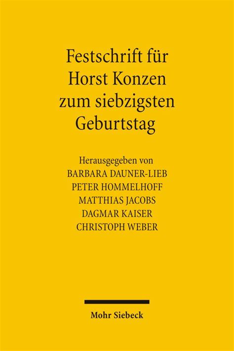 Festschrift für Horst Konzen zum siebzigsten Geburtstag Dauner Lieb