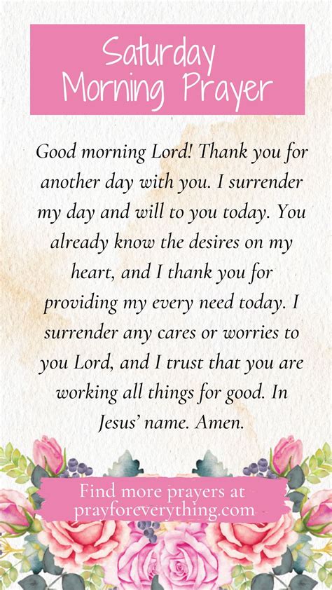 What Can You Pray For On Saturday Morning Give Thanks To The Lord For