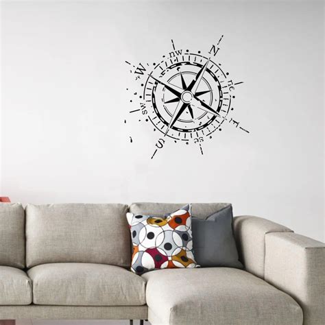 Vintage Compass Rose Wall Decal Artofit