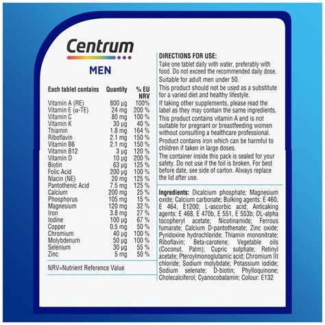 Centrum Men Multivitamins and Minerals Tablets | Ocado