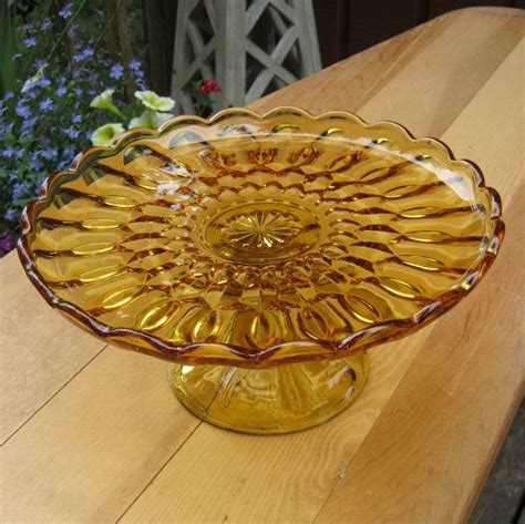 Amber Fairfield Cake Stand By Anchor Hocking Cake Stand Amber Glassware Carnival Glassware