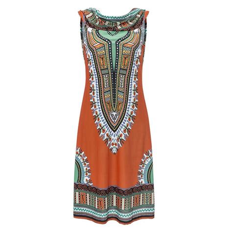 Women Traditional African Dress Print Dashiki Bodycon Sexy Sleeveless