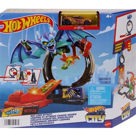 Hot Wheels Hot Wheels Desafio Morcego Preto Cidade Mercado Cena Pista Conjunto Menino Carro
