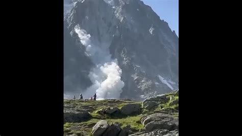 Éboulements impressionnants dans le Massif du Mont Blanc et en