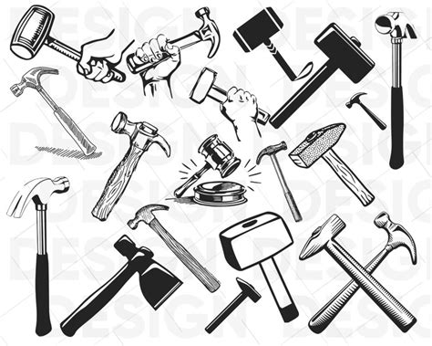 18 Hammer Svg Tools Svg Screwdriver Svg Fathers Day Svg Hammer