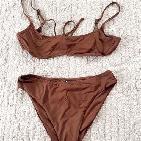 Brown Bikini Set Available In Small And Medium Depop