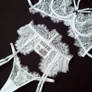 Wedding Lingerie White Lingerie Set Honeymoon Lingerie Sexy Lingerie Strappy Lingerie