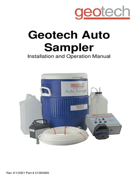 Fillable Online Geotech Auto Sampler Installation And Operation Manual