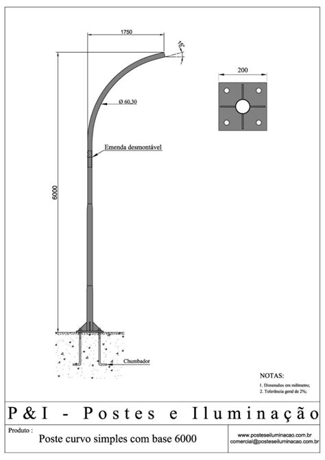 Poste De Ilumina O Metros Pi Postes De Ilumina O