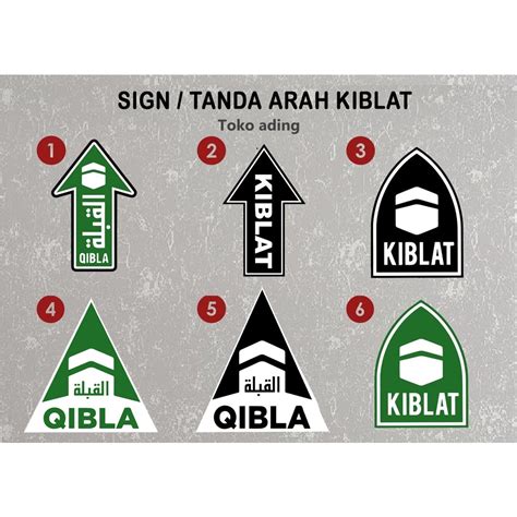 Jual Wall Sticker Sign Qibla Stiker Tanda Arah Kiblat Sholat Shopee