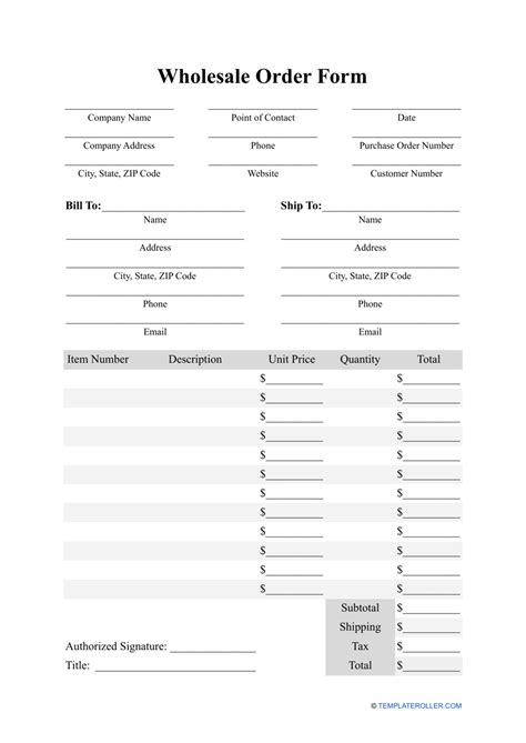 Wholesale Order Form Template Fill Out Sign Online And Download Pdf