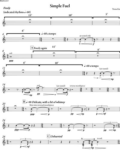 Simple Fuel Sheet Music By Tonia Ko Nkoda