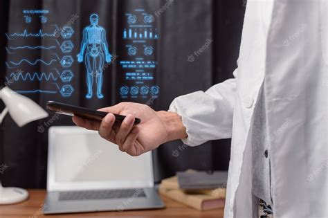 Premium Photo Light Doctor Screen Scanning Human Body