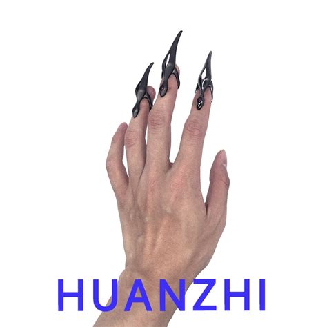 HUANZHI 2023 Dark Punk Titanium Devil Gothic Evil Rings Bloodshot Eyes