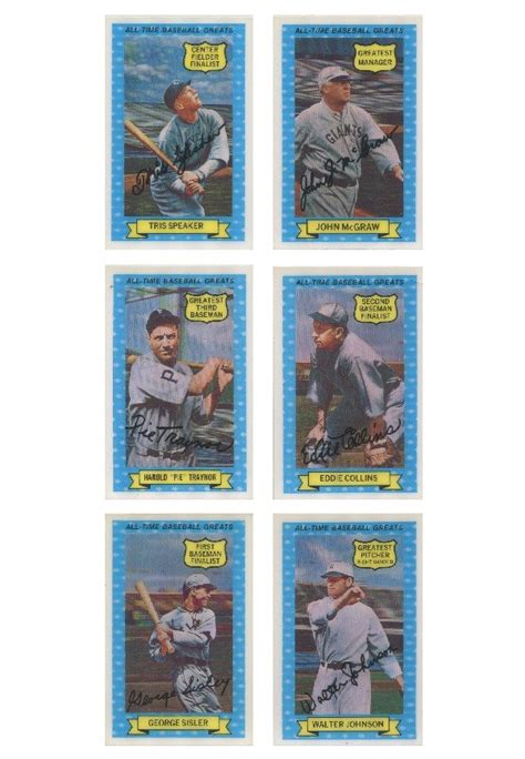 Kellogg S All Time Greats Baseball Cards With Babe Ruth In Store Display Grey Flannel