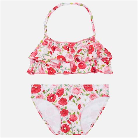 Mayoral Yazlık Kız Fırfırlı Bikini Kırmızı Bebekhouse da