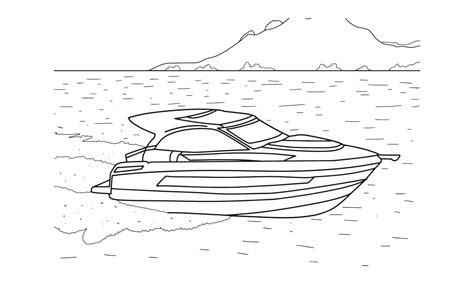 Ski Boat Drawing