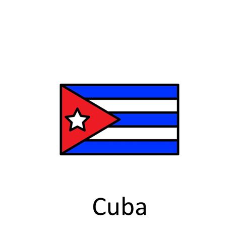 nacional bandera de Cuba en sencillo colores con nombre vector icono ...