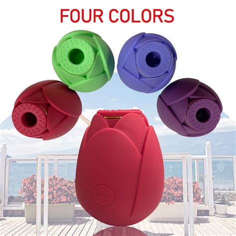 Multiple Color Clitoris Stimulation Tongue Licking Sucking Adult Silicone Sex Rose Shaped