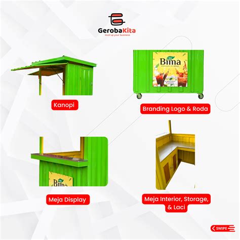 Booth Container Minimalis Custom Roda Gerobakita