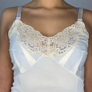 Vintage Nude Slip Dress Cream Beige Tan Slip Medium Lace Etsy