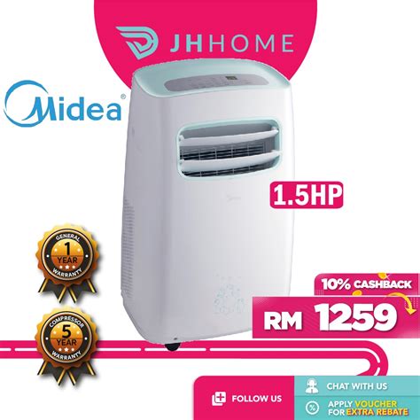 Midea 1 5HP Portable Air Conditioner MPF 12CRN1 Shopee Malaysia