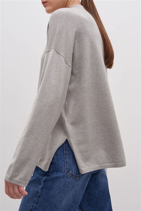 Трикотажный женский джемпер, цвет Темно-бежевый, артикул: BAS-10143 ...