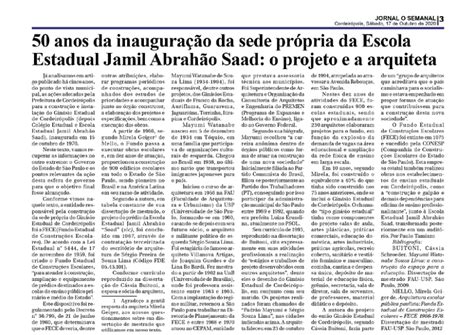 Escola Estadual Jamil Abrahao Saad - (PDF) 50 anos da inauguração da sede própria da Escola Estadual Jamil ...