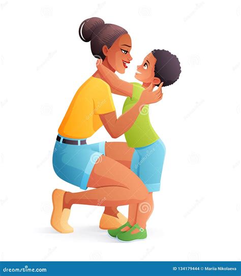 Mother Hugging Her Daughter Vector | CartoonDealer.com #142188774