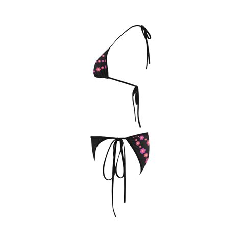 Pink Blossom Flowers Custom Bikini Swimsuit ID D