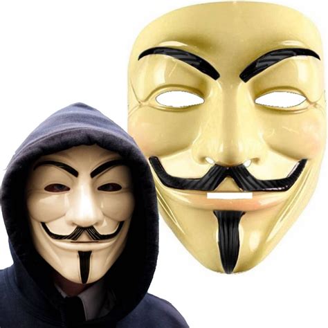 Maska Anonymous, V jak Vendetta - metaliczna - ERLI.pl