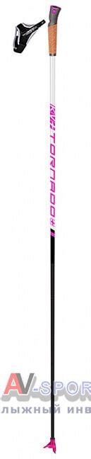 Палки лыжные KV+ TORNADO PLUS PINK JUNIOR 80% Carbon быстрозаменяемая ...