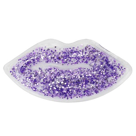 Hot Cold Compress Lips Ice Pack Glitter Sequins Cooling Therapy Lip Gel Pack For Swellingpurple
