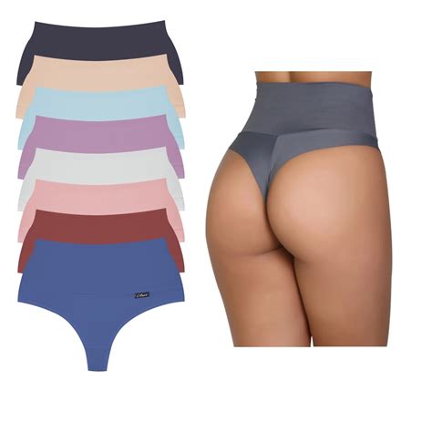 5 Calcinhas Modeladora Cós Alto Duplo Fio Duplo Kit Lingerie Shopee Brasil