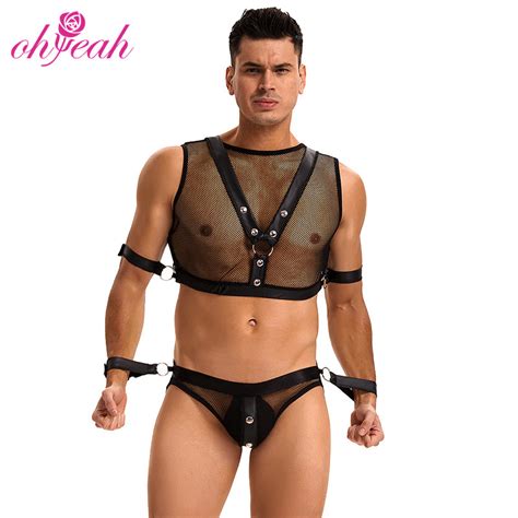 Wholesale Price Black Bondage Transparent Fishnet Men S Sexy Lingerie Set Underwear And Mens Brief