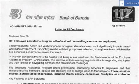 Bank of Baroda issues Letter to All Employees to use Employee ...