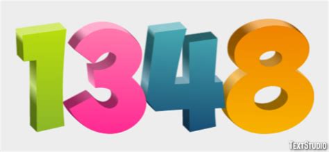 1348 Text effect and logo design Number | TextStudio