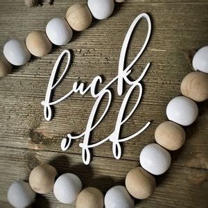 Fuck Off Wood Door Hanger Wreath Accessory Decor Funny Cutout Words D Quote Wreath Addition