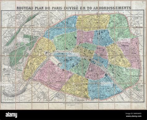 plan de paris arrondissements banque de photographies dimages