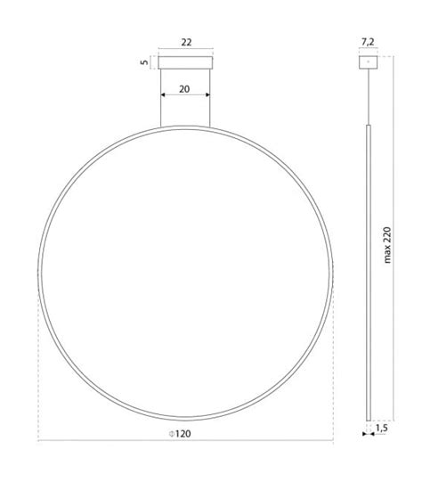 Lampa Wisząca obręcz pionowa Ramko 67952 Echo LED 45W 120cm barwa