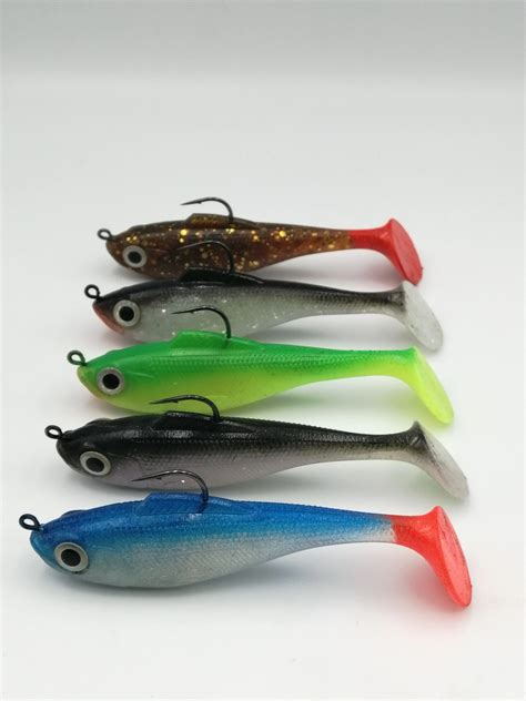 New Soft Plastic Fishing Lures Swim Bait Minnow With Hook Shiner Bait