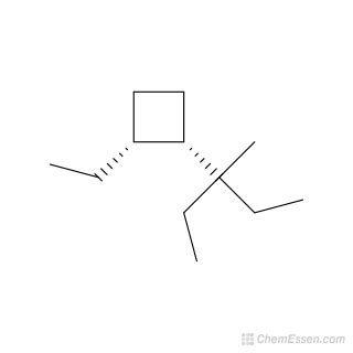 1R 2S 1 Ethyl 2 3 Methylpentan 3 Yl Cyclobutane Structure C12H24