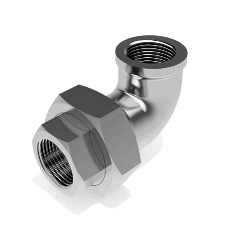 elbow union female  female bsp din  cad  file