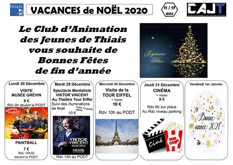 Mise Jour Planning Des Vacances De No L Au Cajt Club D